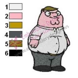 Peter Griffin Family Guy Embroidery Design